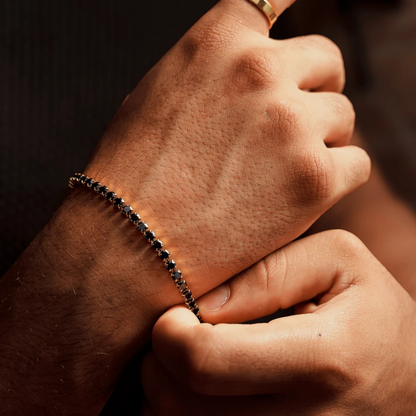 AV | Elite Black Tennis Bracelet (Gold)
