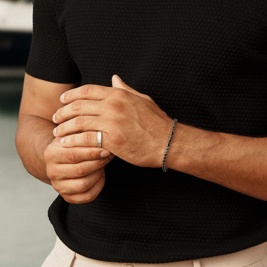 AV | Elite Green Tennis Bracelet (Silver)