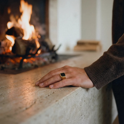 AV | Black No Mercy Ring (Gold)