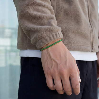 AV | Elite Green Tennis Bracelet (Gold)