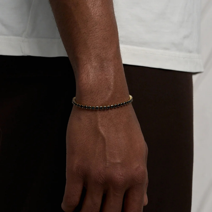 AV | Elite Black Tennis Bracelet (Gold)