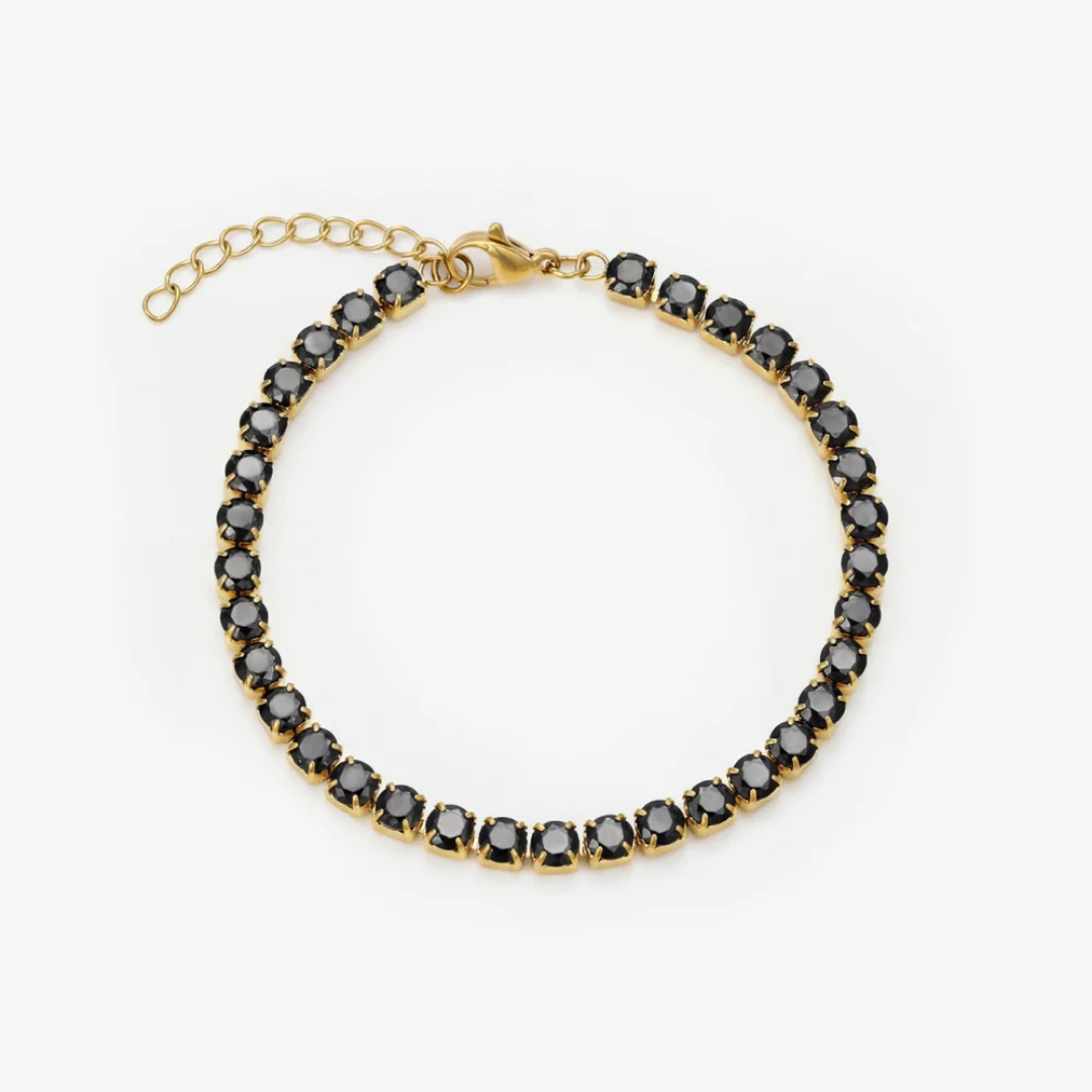 AV | Elite Black Tennis Bracelet (Gold)